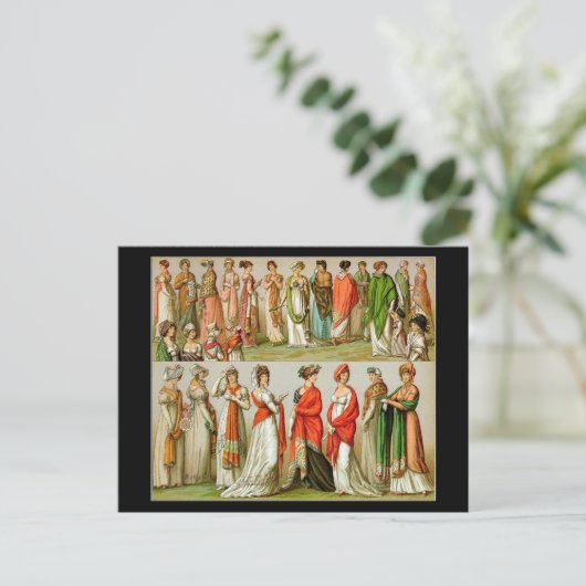 Vintage Mode, Regency Shawls, 1888 Postkarte (Stehend Vorderseite)