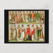 Vintage Mode, Regency Shawls, 1888 Postkarte (Vorderseite)