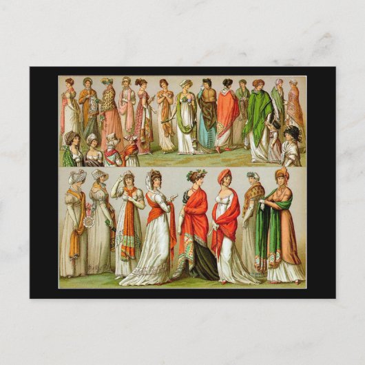Vintage Mode, Regency Shawls, 1888 Postkarte (Vorderseite)