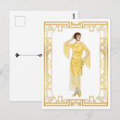 Vintage Mode Roaring 20er Flapper Abend Gown Postkarte (Vorne/Hinten)