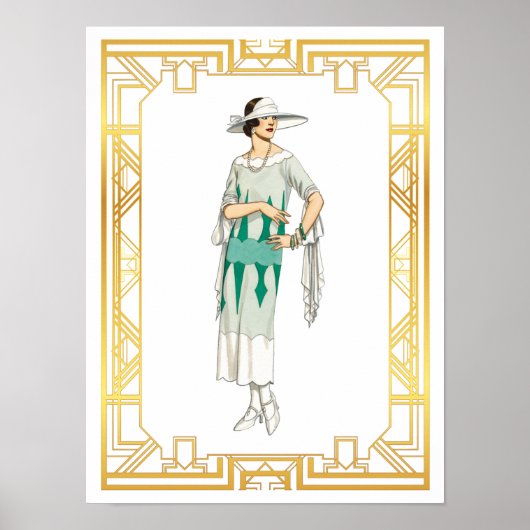 Vintage Mode Roaring 20er Gatsby Era Dress Poster (Vorne)