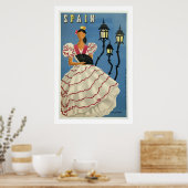 Vintage Mode Spanien Reiseplakat drucken Poster (Küche)