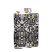 Vintage Mode Steampunk gothisch silber schwarz Flachmann (Rechts)