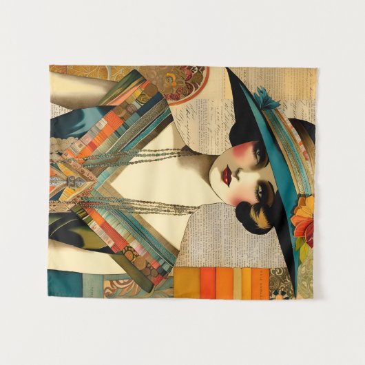 Vintage Mode Wandteppich (Vorderseite (Horizontal))