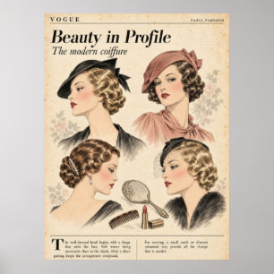 Vintage Mode Zeitschriften Seiten, Retro Mode Poster