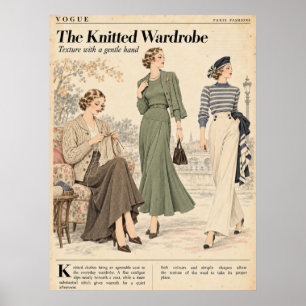 Vintage Mode Zeitschriften Seiten, Retro Mode Poster