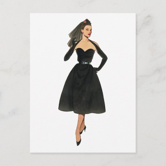 Vintage Modebild-Postkarte Postkarte (Vorderseite)