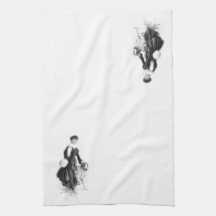 Vintage Modeborzoi-Kunst Handtuch