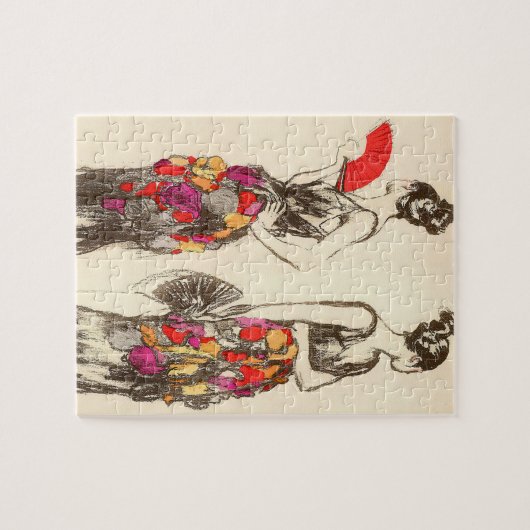 Vintage Modefrauen mit Frühlingskleidern Puzzle (Horizontal)