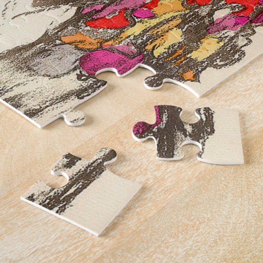 Vintage Modefrauen mit Frühlingskleidern Puzzle (Seite)