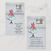 Vintage Modehandwerker Girly Floral Nähen Visitenkarte (Vorne/Hinten)