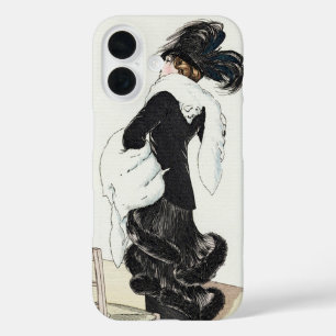 Vintage Modeikone, Haute-Couture-Pelzmantel iPhone 16 Hülle
