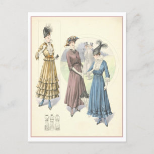 Vintage-Modeillustrations-Postkarte von 1915 Postkarte