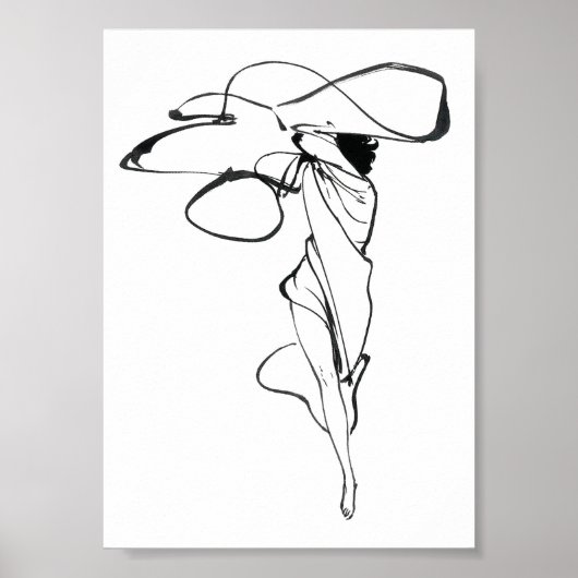 Vintage Modeillustrierung Minimalistisches Poster (Vorne)