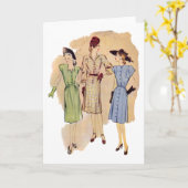 Vintage Modekarte der 40er Jahre Karte (Gelbe Blume)