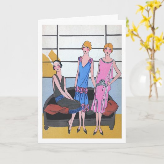 Vintage Modekarte Karte (Gelbe Blume)