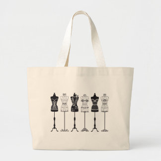 Vintage Modemannequin-Silhouetten Jumbo Stoffbeutel