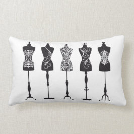 Vintage Modemannequin-Silhouetten Lendenkissen