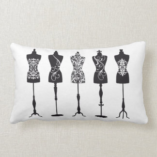 Vintage Modemannequin-Silhouetten Lendenkissen