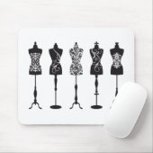Vintage Modemannequin-Silhouetten Mousepad (Mit Mouse)