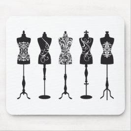 Vintage Modemannequin-Silhouetten Mousepad