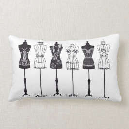 Vintage Modemannequins Silhouetten Lendenkissen