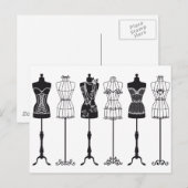 Vintage Modemannequins Silhouetten Postkarte (Vorne/Hinten)