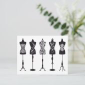 Vintage Modemannequins Silhouetten Postkarte (Stehend Vorderseite)