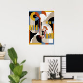 Vintage Modern Art Deco Jazz Poster (Heimbüro)