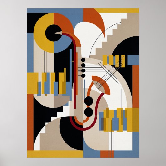 Vintage Modern Art Deco Jazz Poster (Vorne)