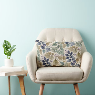 Vintage Modern Blau, Taupe und Salbeiblatt Lendenkissen