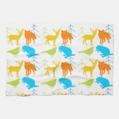 Vintage Modern Fuchs Hellfarb Neonmuster Geschirrtuch (Horizontal)