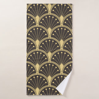 vintage modern geometric tiles pattern. golden lin badehandtuch