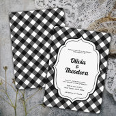 Vintage Modern Gingham wedding invitation Einladung