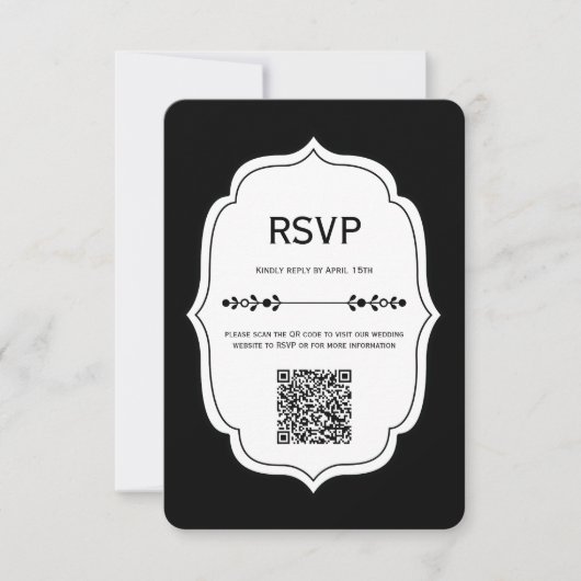 Vintage Modern Gingham Wedding RSVP Cards (Vorderseite)