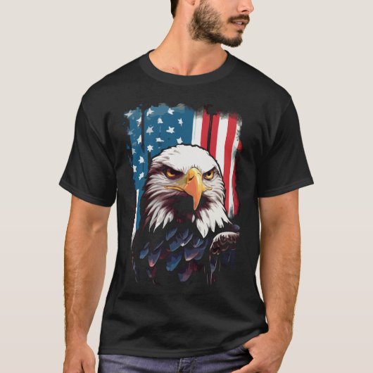 vintage modern kreativ retro adler usa T-Shirt (Vorderseite)