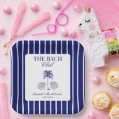 Vintage Modern Navy Beach Bachelorette Club Pappteller (Party)