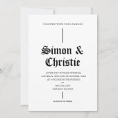 Vintage Modern Photo Collage QR Code Wedding Einladung (Vorderseite)