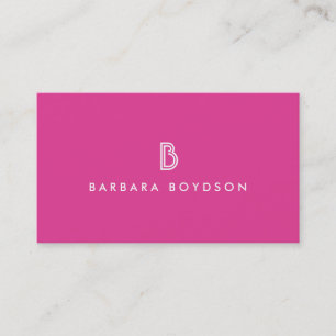 VINTAGE MODERN PINK und WEIßES INITIAL-MONOGRAMM Visitenkarte
