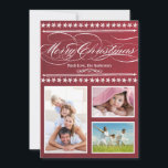 Vintage Modern Red Chalkboard Foto Card Feiertagskarte<br><div class="desc">Vintage moderne Typografie Red Chalkboard Weihnachtsfotokarte</div>