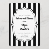 Vintage Modern Stripe Rehearsal Dinner Invitation Einladung (Vorderseite)