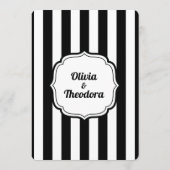 Vintage Modern Stripe wedding invitation Einladung (Rückseite)