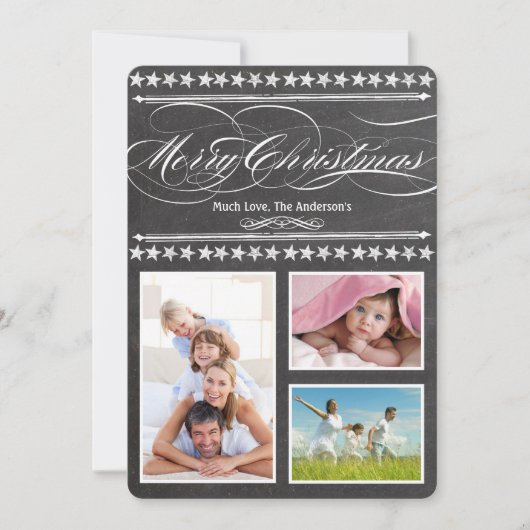 Vintage Modern Typografy Chalkboard Fotokarte (Vorderseite)