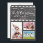 Vintage Modern Typografy Chalkboard Fotokarte<br><div class="desc">Vintage moderne Typografie Weihnachtskarte Weihnachtskarte</div>