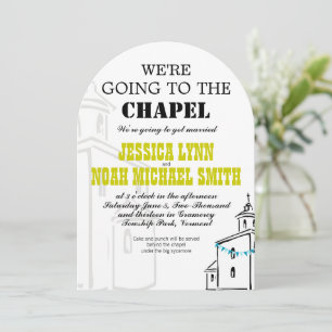 Vintage Modern Wir gehen zur Kapelle Hochzeit Einladung