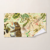 Vintage Moderne Blume Tiger-Dschungel Tropical Badhandtuch Set (Handtuch)