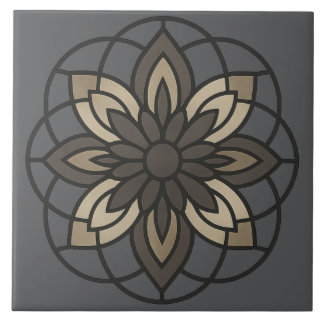 Vintage-Moderne Blumen-Geometrie Fliese