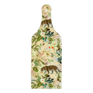 Vintage Moderne Blumen-Jungle Tropisch Schneidebrett
