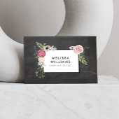 Vintage moderne Blumenmotive im Chalkboard-Designe Visitenkarte