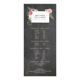 Vintage moderne Blumenmotive im Chalkboard-Designe Werbekarte